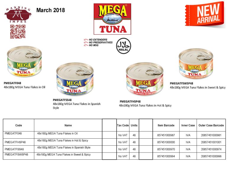 MEGA Tuna 100 Tuna in 4 Delicious Flavours « Manning Impex