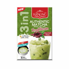 RANONG TEA Matcha Green Tea Latte with Red Bean Flav
