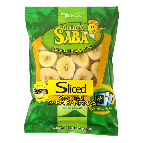 GOLDEN SABA Frozen Cooked Saba Banana Sliced Steamed